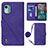 Coque Portefeuille Livre Cuir Etui Clapet YB1 pour Nokia C12 Plus Violet