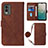 Coque Portefeuille Livre Cuir Etui Clapet YB1 pour Nokia C210 Marron