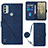 Coque Portefeuille Livre Cuir Etui Clapet YB1 pour Nokia C31 Bleu