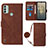 Coque Portefeuille Livre Cuir Etui Clapet YB1 pour Nokia C31 Marron