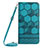 Coque Portefeuille Livre Cuir Etui Clapet YB1 pour Samsung Galaxy Quantum4 5G Cyan