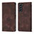 Coque Portefeuille Livre Cuir Etui Clapet YB1 pour Samsung Galaxy S21 FE 5G Marron