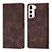 Coque Portefeuille Livre Cuir Etui Clapet YB1 pour Samsung Galaxy S22 5G Marron