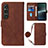 Coque Portefeuille Livre Cuir Etui Clapet YB1 pour Sony Xperia 1 V Marron