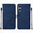 Coque Portefeuille Livre Cuir Etui Clapet YB1 pour Sony Xperia 5 V Bleu