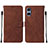 Coque Portefeuille Livre Cuir Etui Clapet YB1 pour Sony Xperia 5 V Marron