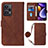 Coque Portefeuille Livre Cuir Etui Clapet YB1 pour Xiaomi Poco F5 5G Marron