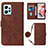 Coque Portefeuille Livre Cuir Etui Clapet YB1 pour Xiaomi Redmi Note 12 4G Marron