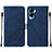 Coque Portefeuille Livre Cuir Etui Clapet YB2 pour Huawei Honor 90 Lite 5G Bleu