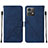 Coque Portefeuille Livre Cuir Etui Clapet YB2 pour Motorola Moto G84 5G Bleu