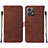 Coque Portefeuille Livre Cuir Etui Clapet YB2 pour Motorola Moto G84 5G Marron