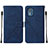 Coque Portefeuille Livre Cuir Etui Clapet YB2 pour Nokia C02 Bleu