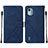 Coque Portefeuille Livre Cuir Etui Clapet YB2 pour Nokia C12 Bleu