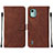 Coque Portefeuille Livre Cuir Etui Clapet YB2 pour Nokia C12 Marron