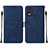 Coque Portefeuille Livre Cuir Etui Clapet YB2 pour Nokia C22 Bleu