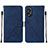 Coque Portefeuille Livre Cuir Etui Clapet YB2 pour Oppo A18 Bleu