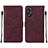 Coque Portefeuille Livre Cuir Etui Clapet YB2 pour Oppo A58 4G Rouge