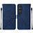 Coque Portefeuille Livre Cuir Etui Clapet YB2 pour Sony Xperia 1 V Bleu