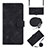 Coque Portefeuille Livre Cuir Etui Clapet YB2 pour Xiaomi Redmi 10 India Noir