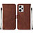 Coque Portefeuille Livre Cuir Etui Clapet YB2 pour Xiaomi Redmi Note 12 Explorer Marron