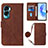 Coque Portefeuille Livre Cuir Etui Clapet YB3 pour Huawei Honor 90 Lite 5G Marron