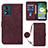 Coque Portefeuille Livre Cuir Etui Clapet YB3 pour Motorola Moto E13 Rouge