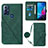 Coque Portefeuille Livre Cuir Etui Clapet YB3 pour Motorola Moto G Play Gen 2 Vert