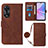 Coque Portefeuille Livre Cuir Etui Clapet YB3 pour Oppo A58 5G Marron