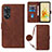 Coque Portefeuille Livre Cuir Etui Clapet YB3 pour Oppo Reno8 T 4G Marron