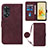 Coque Portefeuille Livre Cuir Etui Clapet YB3 pour Oppo Reno8 T 4G Rouge