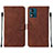 Coque Portefeuille Livre Cuir Etui Clapet YB4 pour Motorola Moto E13 Marron