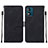 Coque Portefeuille Livre Cuir Etui Clapet YB4 pour Motorola Moto E13 Noir