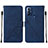 Coque Portefeuille Livre Cuir Etui Clapet YB4 pour Motorola Moto G Play Gen 2 Bleu