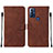 Coque Portefeuille Livre Cuir Etui Clapet YB4 pour Motorola Moto G Play Gen 2 Marron