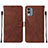 Coque Portefeuille Livre Cuir Etui Clapet YB4 pour Nokia X30 5G Marron