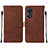 Coque Portefeuille Livre Cuir Etui Clapet YB4 pour Oppo Reno8 T 4G Marron