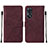 Coque Portefeuille Livre Cuir Etui Clapet YB4 pour Oppo Reno8 T 4G Rouge