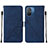 Coque Portefeuille Livre Cuir Etui Clapet YB4 pour Xiaomi Poco C55 Bleu