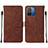 Coque Portefeuille Livre Cuir Etui Clapet YB4 pour Xiaomi Poco C55 Marron