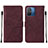 Coque Portefeuille Livre Cuir Etui Clapet YB4 pour Xiaomi Poco C55 Rouge