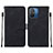 Coque Portefeuille Livre Cuir Etui Clapet YB4 pour Xiaomi Redmi 12C 4G Noir