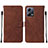 Coque Portefeuille Livre Cuir Etui Clapet YB4 pour Xiaomi Redmi Note 12 5G Marron