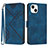 Coque Portefeuille Livre Cuir Etui Clapet YX1 pour Apple iPhone 13 Bleu