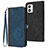 Coque Portefeuille Livre Cuir Etui Clapet YX1 pour Motorola Moto G53j 5G Bleu