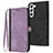 Coque Portefeuille Livre Cuir Etui Clapet YX1 pour Samsung Galaxy S22 5G Violet