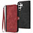 Coque Portefeuille Livre Cuir Etui Clapet YX1 pour Samsung Galaxy S23 Ultra 5G Rouge