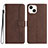 Coque Portefeuille Livre Cuir Etui Clapet YX2 pour Apple iPhone 13 Marron