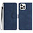 Coque Portefeuille Livre Cuir Etui Clapet YX2 pour Apple iPhone 13 Pro Max Bleu