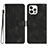 Coque Portefeuille Livre Cuir Etui Clapet YX2 pour Apple iPhone 13 Pro Max Noir