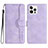 Coque Portefeuille Livre Cuir Etui Clapet YX2 pour Apple iPhone 13 Pro Max Violet Clair